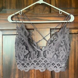 Free People Lace Bandeau in Charcoal